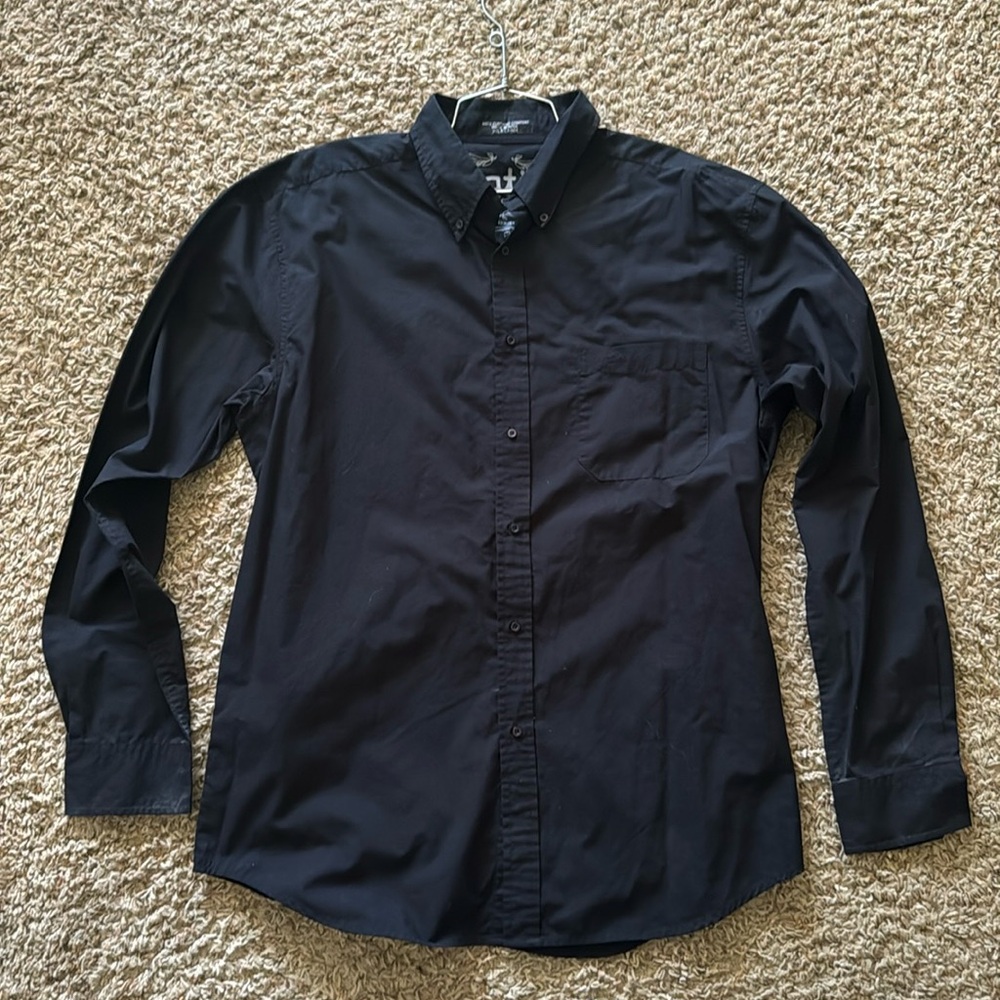 Matix Rick McCrank Signature All Black Button Up Mens Size XL